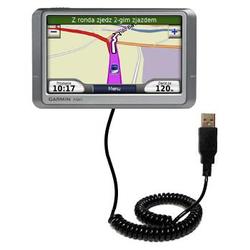 Gomadic Coiled USB Cable for the Garmin Nuvi 250 with Power Hot Sync and Charge capabilities - Brand