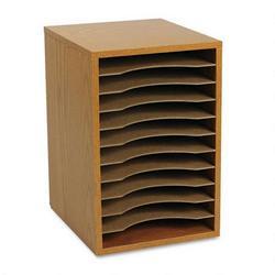 Safco Products Vertical Desktop Sorter, 10-5/8w x 11-7/8d x 16h, Medium Oak (SAF9419MO)